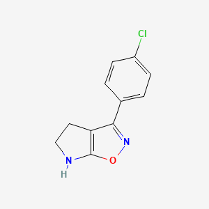 molecular formula C11H9ClN2O B12894308 3-(4-Chlorophenyl)-5,6-dihydro-4H-pyrrolo[3,2-d]isoxazole 