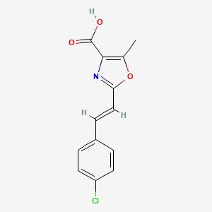 molecular formula C13H10ClNO3 B12894341 2-(4-Chlorostyryl)-5-methyloxazole-4-carboxylic acid 