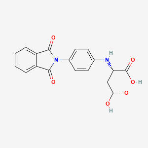 molecular formula C18H14N2O6 B12894345 (S)-2-((4-(1,3-Dioxoisoindolin-2-yl)phenyl)amino)succinic acid CAS No. 834894-52-9