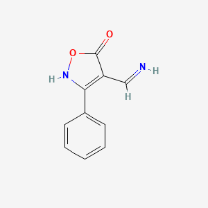 molecular formula C10H8N2O2 B12894346 4-(Aminomethylidene)-3-phenyl-1,2-oxazol-5(4H)-one CAS No. 112532-07-7