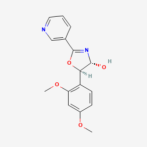 molecular formula C16H16N2O4 B12894394 Trans-5-(2,4-dimethoxyphenyl)-2-(pyridin-3-yl)-4,5-dihydrooxazol-4-ol 