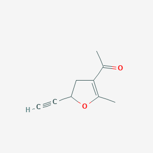 molecular formula C9H10O2 B12894398 1-(5-Ethynyl-2-methyl-4,5-dihydrofuran-3-yl)ethan-1-one CAS No. 75822-59-2