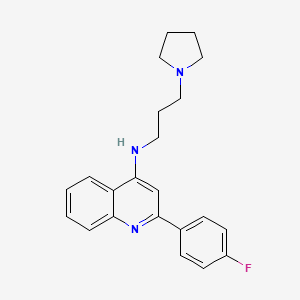 molecular formula C22H24FN3 B12894407 2-(4-fluorophenyl)-N-(3-(pyrrolidin-1-yl)propyl)quinolin-4-amine CAS No. 918970-06-6