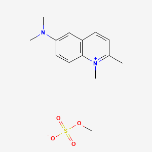molecular formula C14H20N2O4S B12894415 Quinolinium, 6-(dimethylamino)-1,2-dimethyl-, methyl sulfate CAS No. 63059-61-0