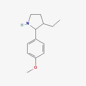 molecular formula C13H19NO B12894429 3-Ethyl-2-(4-methoxyphenyl)pyrrolidine 