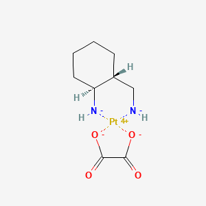molecular formula C9H14N2O4Pt B12894441 Platinum, (2-aminocyclohexanemethanamine-N,N')[ethane-dioato(2-)-O,O']-, (SP-4-3), (1S-trans) 