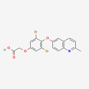 molecular formula C18H13Br2NO4 B12894452 {3,5-Dibromo-4-[(2-methylquinolin-6-yl)oxy]phenoxy}acetic acid CAS No. 918946-55-1