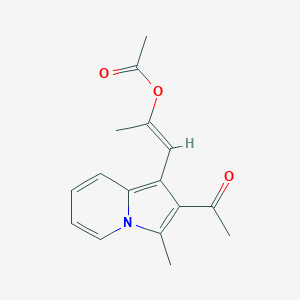 molecular formula C16H17NO3 B12894494 1-(2-Acetyl-3-methylindolizin-1-yl)prop-1-en-2-yl acetate 