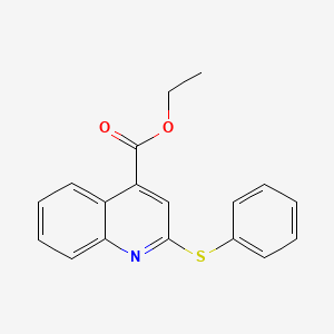 molecular formula C18H15NO2S B12894511 Ethyl 2-phenylsulfanylquinoline-4-carboxylate CAS No. 6949-89-9