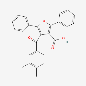 molecular formula C26H20O4 B12894523 4-(3,4-Dimethylbenzoyl)-2,5-diphenylfuran-3-carboxylic acid CAS No. 5394-51-4