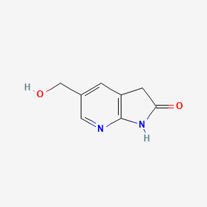 molecular formula C8H8N2O2 B12894538 5-(hydroxymethyl)-1H,2H,3H-pyrrolo[2,3-b]pyridin-2-one 
