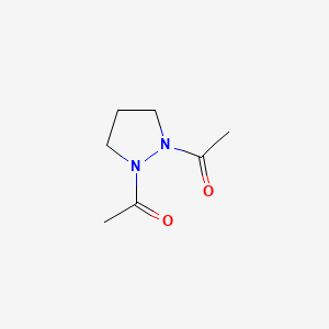 molecular formula C7H12N2O2 B12894553 1,1'-(Pyrazolidine-1,2-diyl)diethanone CAS No. 55249-74-6