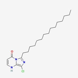 molecular formula C21H34ClN3O B12894571 8-Chloro-6-pentadecylimidazo[1,5-a]pyrimidin-4(1H)-one CAS No. 143915-83-7