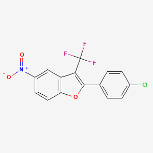 molecular formula C15H7ClF3NO3 B12894577 2-(4-Chlorophenyl)-5-nitro-3-(trifluoromethyl)-1-benzofuran CAS No. 821770-05-2