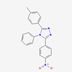 molecular formula C21H16N4O2 B12894592 3-(4-Methylphenyl)-5-(4-nitrophenyl)-4-phenyl-4H-1,2,4-triazole CAS No. 62507-56-6