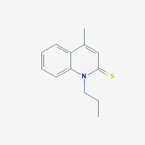 molecular formula C13H15NS B12894598 4-Methyl-1-propyl-2(1H)-quinolinethione 