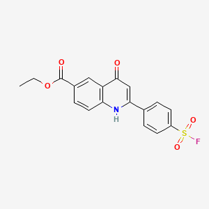 molecular formula C18H14FNO5S B12894654 Ethyl 2-(4-(fluorosulfonyl)phenyl)-4-oxo-1,4-dihydroquinoline-6-carboxylate CAS No. 80789-71-5