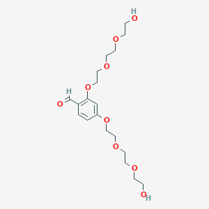 molecular formula C19H30O9 B12894665 2,4-Bis(2-(2-(2-hydroxyethoxy)ethoxy)ethoxy)benzaldehyde CAS No. 827596-23-6