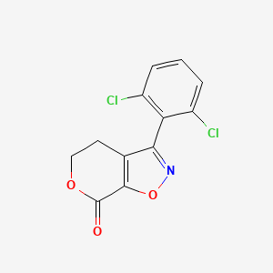 molecular formula C12H7Cl2NO3 B12894704 7H-Pyrano[4,3-d]isoxazol-7-one, 3-(2,6-dichlorophenyl)-4,5-dihydro- CAS No. 156496-85-4
