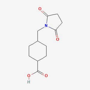 molecular formula C12H17NO4 B12894722 4-[(2,5-Dioxopyrrolidin-1-yl)methyl]cyclohexane-1-carboxylic acid CAS No. 138219-47-3