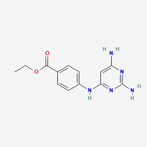molecular formula C13H15N5O2 B12894732 Ethyl 4-[(2,6-diaminopyrimidin-4-yl)amino]benzoate CAS No. 6622-62-4
