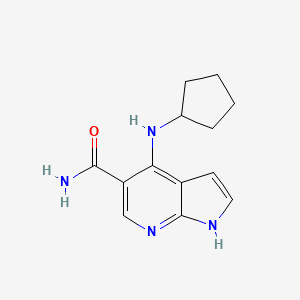 molecular formula C13H16N4O B12894734 4-(Cyclopentylamino)-1h-pyrrolo[2,3-b]pyridine-5-carboxamide CAS No. 920959-44-0