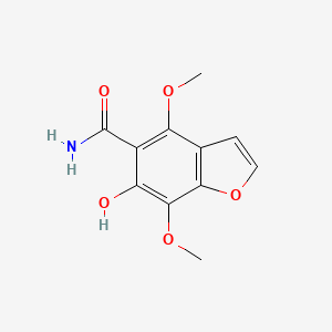 molecular formula C11H11NO5 B12894760 6-Hydroxy-4,7-dimethoxy-1-benzofuran-5-carboxamide CAS No. 75000-62-3