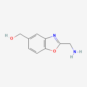 molecular formula C9H10N2O2 B12894767 2-(Aminomethyl)benzo[d]oxazole-5-methanol 