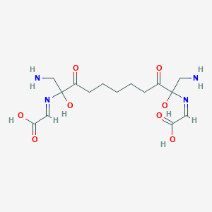 molecular formula C15H24N4O8 B128948 1,1'-(1,7-Dioxo-1,7-heptanediyl)bis(glycylglycine) CAS No. 143673-92-1