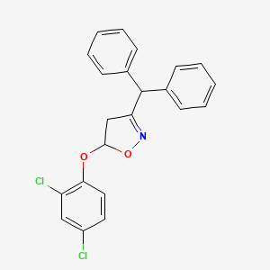 molecular formula C22H17Cl2NO2 B12894807 3-Benzhydryl-5-(2,4-dichlorophenoxy)-4,5-dihydroisoxazole CAS No. 89249-68-3