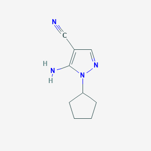 molecular formula C9H12N4 B1289482 5-Amino-1-cyclopentyl-1H-pyrazole-4-carbonitrile CAS No. 30929-67-0