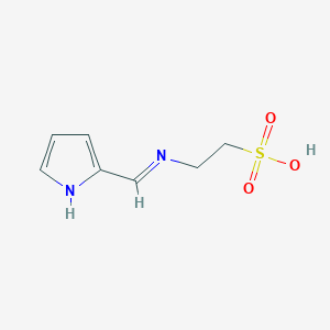 molecular formula C7H10N2O3S B12894860 2-{[(2H-Pyrrol-2-ylidene)methyl]amino}ethane-1-sulfonic acid CAS No. 71691-06-0