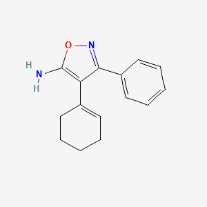 molecular formula C15H16N2O B12894897 4-(Cyclohex-1-en-1-yl)-3-phenyl-1,2-oxazol-5-amine CAS No. 88786-13-4