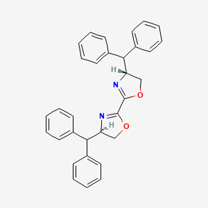 molecular formula C32H28N2O2 B12894946 (4R,4'R)-4,4'-Dibenzhydryl-4,4',5,5'-tetrahydro-2,2'-bioxazole 