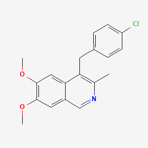 molecular formula C19H18ClNO2 B12894965 4-(4-Chlorobenzyl)-6,7-dimethoxy-3-methylisoquinoline CAS No. 62334-39-8