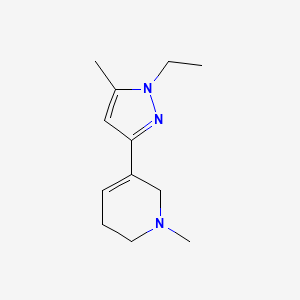 molecular formula C12H19N3 B12894983 5-(1-Ethyl-5-methyl-1H-pyrazol-3-yl)-1-methyl-1,2,3,6-tetrahydropyridine 