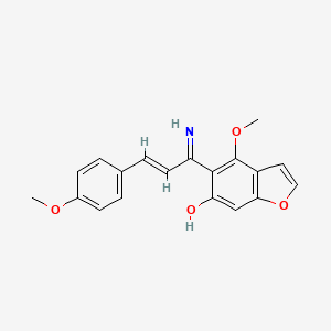 molecular formula C19H17NO4 B12894985 5-(1-Imino-3-(4-methoxyphenyl)allyl)-4-methoxybenzofuran-6-ol 