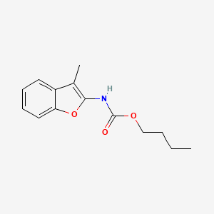 molecular formula C14H17NO3 B12894987 Carbamic acid, (3-methyl-2-benzofuranyl)-, butyl ester CAS No. 61307-30-0
