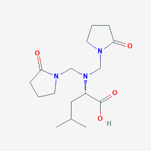 molecular formula C16H27N3O4 B12894988 N,N-Bis[(2-oxopyrrolidin-1-yl)methyl]-L-leucine CAS No. 671183-11-2
