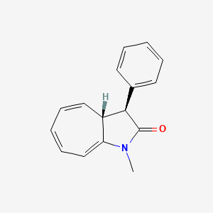 molecular formula C16H15NO B12895001 Cis-1-methyl-3-phenyl-3,3a-dihydrocyclohepta[b]pyrrol-2(1H)-one 