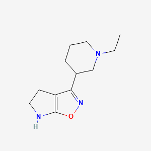 molecular formula C12H19N3O B12895042 3-(1-ethylpiperidin-3-yl)-4,5-dihydro-2H-pyrrolo[3,2-d][1,2]oxazole CAS No. 603068-01-5