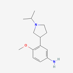 molecular formula C14H22N2O B12895064 4-Methoxy-3-[1-(propan-2-yl)pyrrolidin-3-yl]aniline CAS No. 648901-33-1
