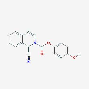 molecular formula C18H14N2O3 B12895078 4-Methoxyphenyl 1-cyanoisoquinoline-2(1h)-carboxylate CAS No. 17954-27-7