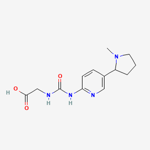molecular formula C13H18N4O3 B12895081 Glycine, N-[[[5-(1-methyl-2-pyrrolidinyl)-2-pyridinyl]amino]carbonyl]- CAS No. 650596-27-3