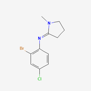 molecular formula C11H12BrClN2 B12895103 Pyrrolidine, 2-((2-bromo-4-chlorophenyl)imino)-1-methyl- CAS No. 27033-89-2