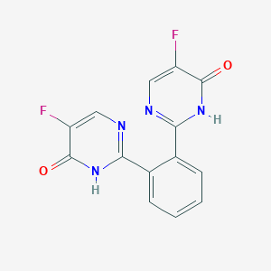 molecular formula C14H8F2N4O2 B128952 4(1H)-Pyrimidinone, 2,2'-(phenylene)bis(5-fluoro- CAS No. 143501-89-7