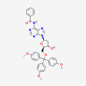 molecular formula C39H37N5O7 B12895248 N-(9-((2R,4S,5R)-4-Hydroxy-5-((tris(4-methoxyphenyl)methoxy)methyl)tetrahydrofuran-2-yl)-9H-purin-6-yl)benzamide 
