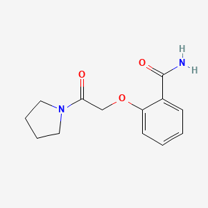 molecular formula C13H16N2O3 B12895308 Benzamide, 2-[2-oxo-2-(1-pyrrolidinyl)ethoxy]- CAS No. 90074-83-2