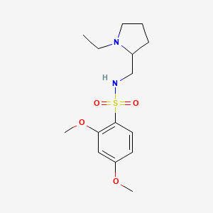 molecular formula C15H24N2O4S B12895335 N-[(1-Ethylpyrrolidin-2-yl)methyl]-2,4-dimethoxybenzene-1-sulfonamide CAS No. 88301-63-7