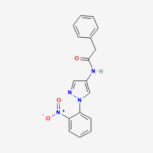 molecular formula C17H14N4O3 B12895451 N-(1-(2-Nitrophenyl)-1H-pyrazol-4-yl)-2-phenylacetamide CAS No. 62537-77-3